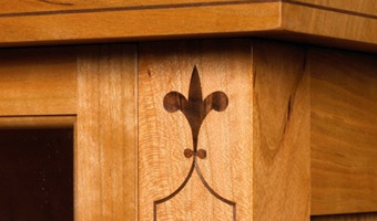 detail on Cherry bookcase